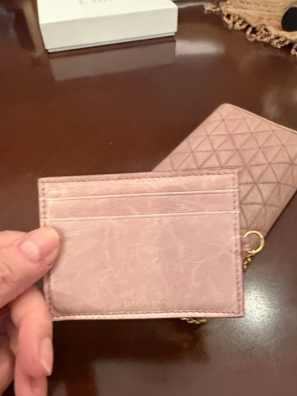 Prada Quilted Blush Pink Wallet with ID Holder worn! - Picture 13 of 14